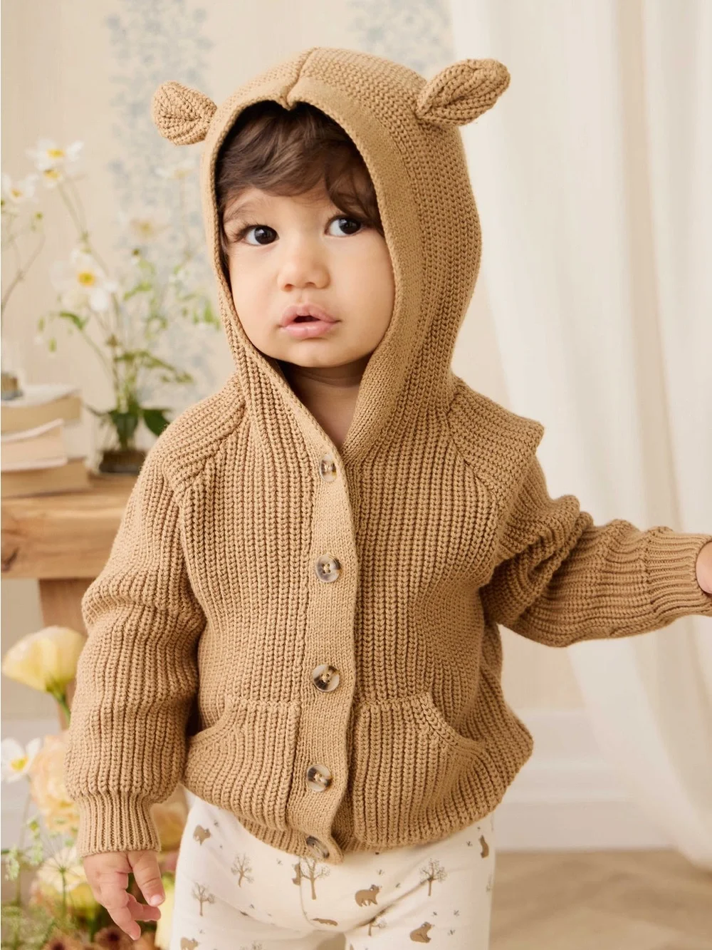 Jamie Kay Bear Cardigan 6-12 Months EUC